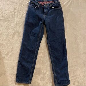 Cabelas Pants Women’s 8 Blue Jeans Flann Lined Dark Wash Denim Outdoor Straight